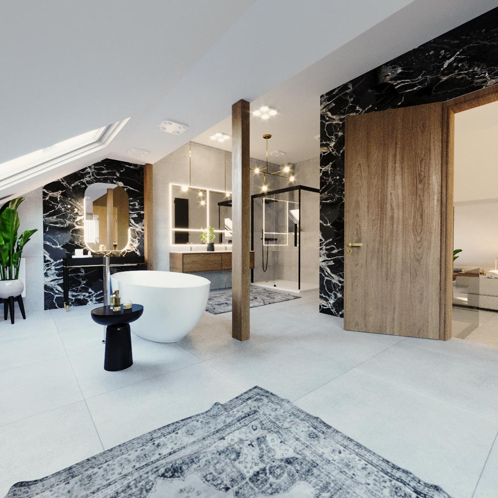 3DRendeer - Belsőépítészet - pesthidegkut- 3D Interior-tetőtér