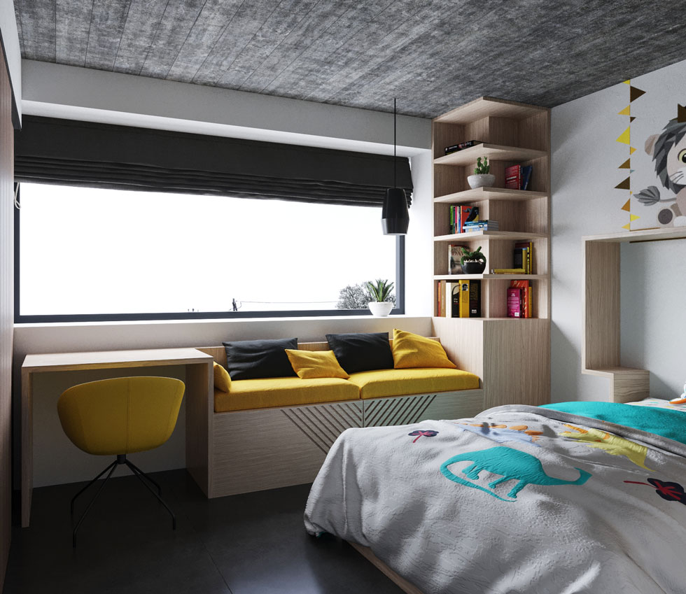 Pécs luxusház - Belsőépítészeti 3d látványtervezése - gyerekszoba - 3DRendeer.com